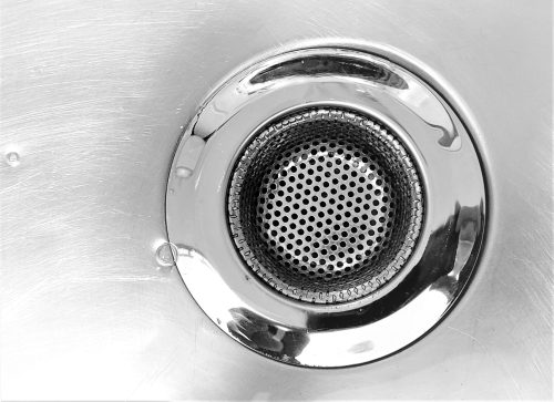 A close up of the top view of a sink